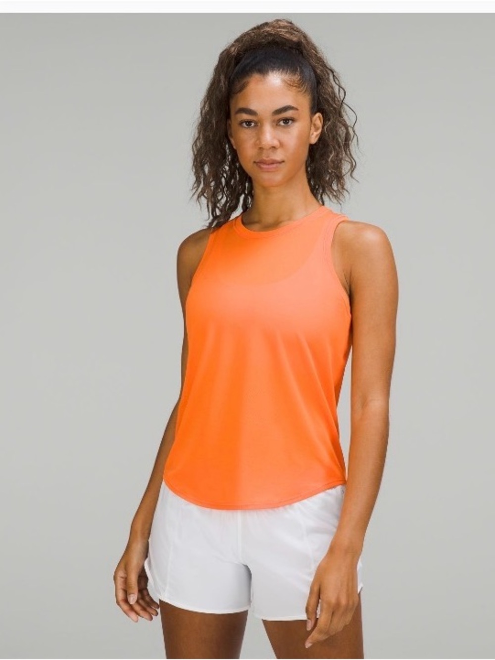 lululemon athletica High Neck Running and Training Bright Orange Athletic Tank